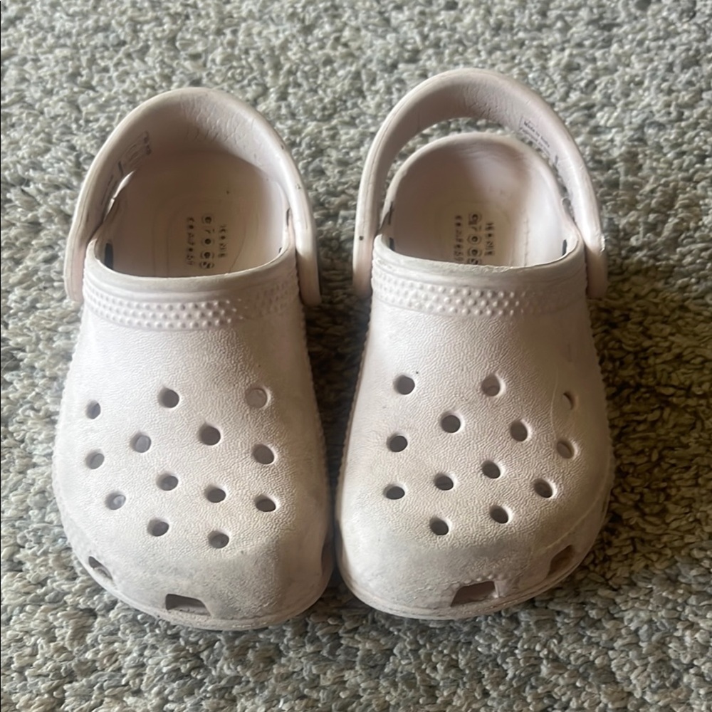 Pale Pink Crocs Toddler Size 7